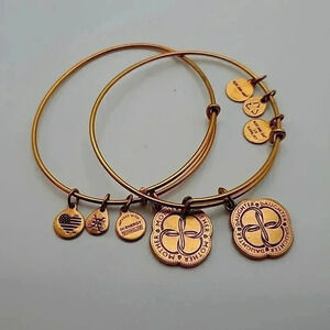 ALEX & ANI Bangle Charm Bracelets Mother & Daughter Set of 2